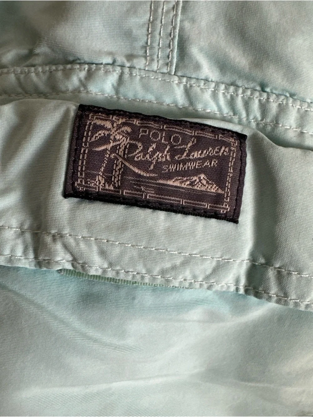 Ralph Lauren Polo Light Aqua Swim Trunks with Side Pocket